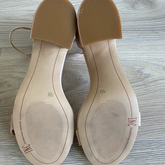 INC Suede Scallop Block Heel in Pink Bloom - Picture 5 of 5